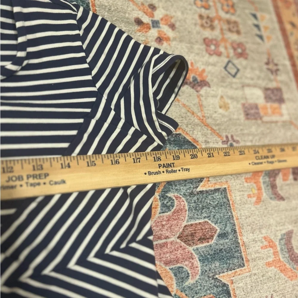 Jessica Simpson Maternity Navy Striped Zipper‎ Dress Medium nautical office